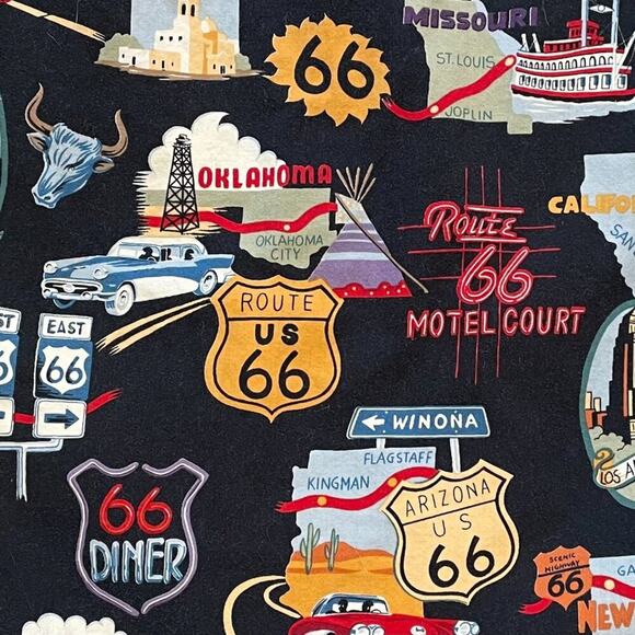 High Seas Trading Co. Route 66 Landmarks Button Down Short Sleeve Hawaiian, L - Picture 7 of 14